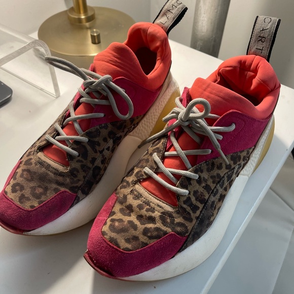 Stella McCartney cheetah pink and orange sneakers - Picture 2 of 5